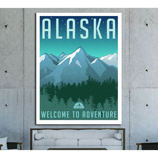 United States, Alaska mountain landscape №4575 Ready to Hang Canvas Print - Zellart Canvas Prints ALL_Products, s-4575