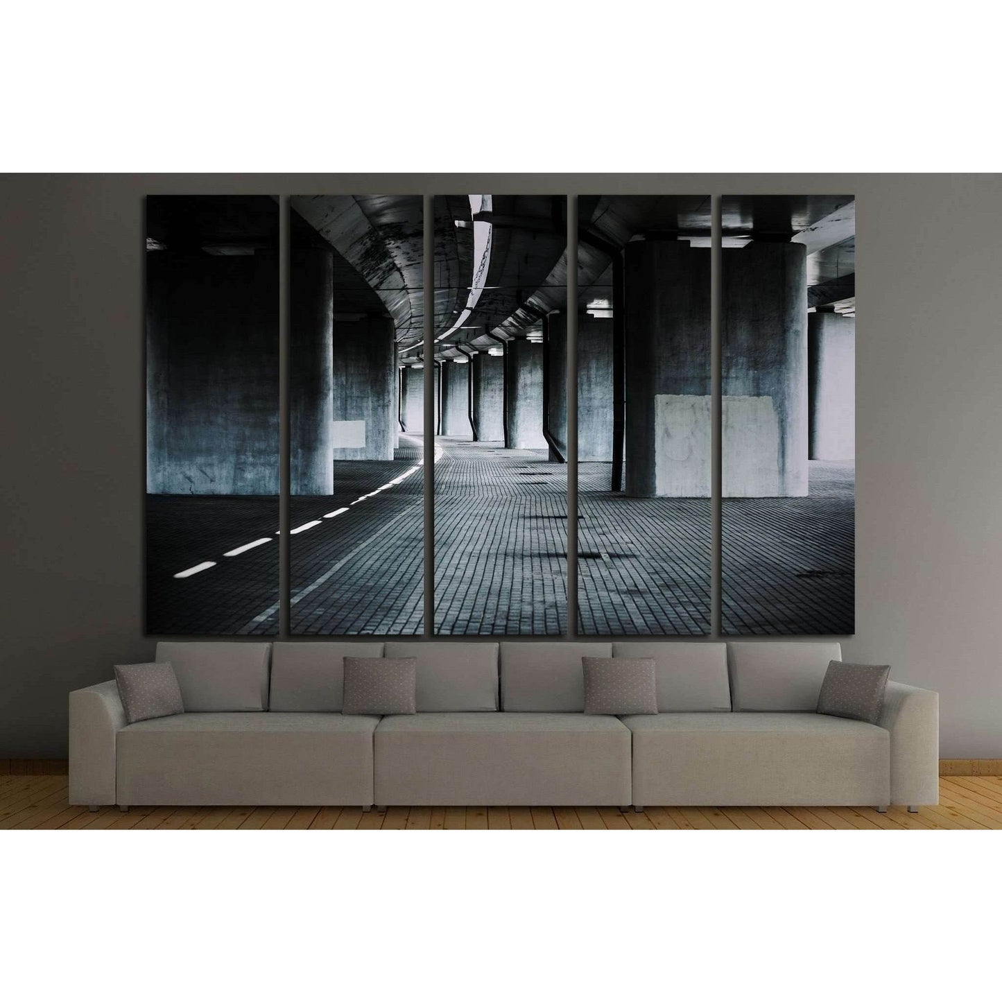 Urban background with big road bridge №1432 Ready to Hang Canvas Print - Zellart Canvas Prints ALL_Products, s-1432