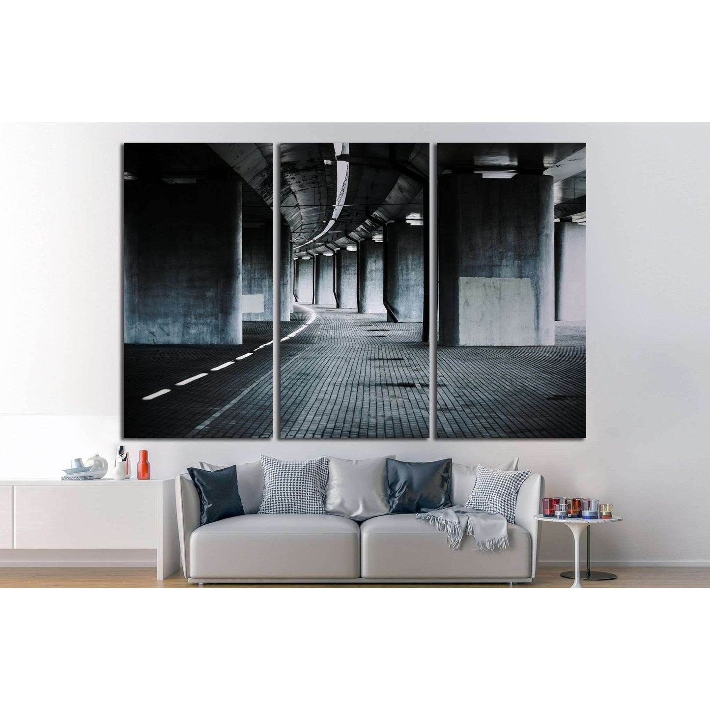 Urban background with big road bridge №1432 Ready to Hang Canvas Print - Zellart Canvas Prints ALL_Products, s-1432