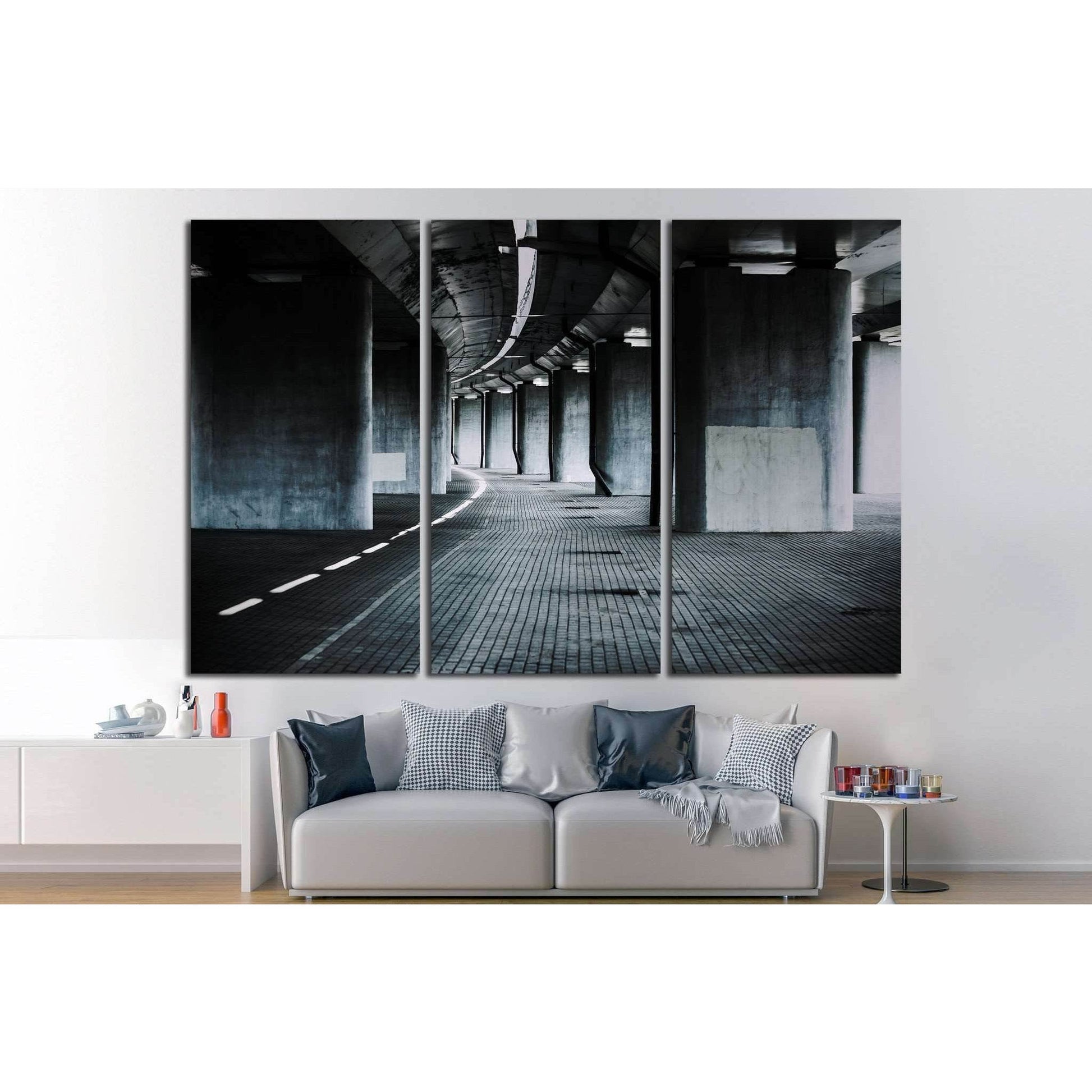 Urban background with big road bridge №1432 Ready to Hang Canvas Print - Zellart Canvas Prints ALL_Products, s-1432