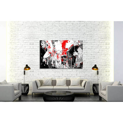 urban, city life, sin city inspiration - black and red color №3233 Ready to Hang Canvas Print - Zellart Canvas Prints ALL_Products, s-3233