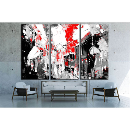 urban, city life, sin city inspiration - black and red color №3233 Ready to Hang Canvas Print - Zellart Canvas Prints ALL_Products, s-3233