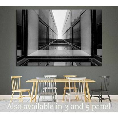 Urban Geometry, glass building, Black and white №1597 Ready to Hang Canvas Print - Zellart Canvas Prints ALL_Products, s-1597