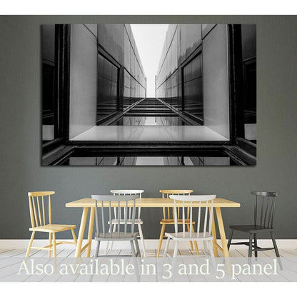 Urban Geometry, glass building, Black and white №1597 Ready to Hang Canvas PrintCanvas art arrives ready to hang, with hanging accessories included and no additional framing required. Every canvas print is hand-crafted, made on-demand at our workshop and