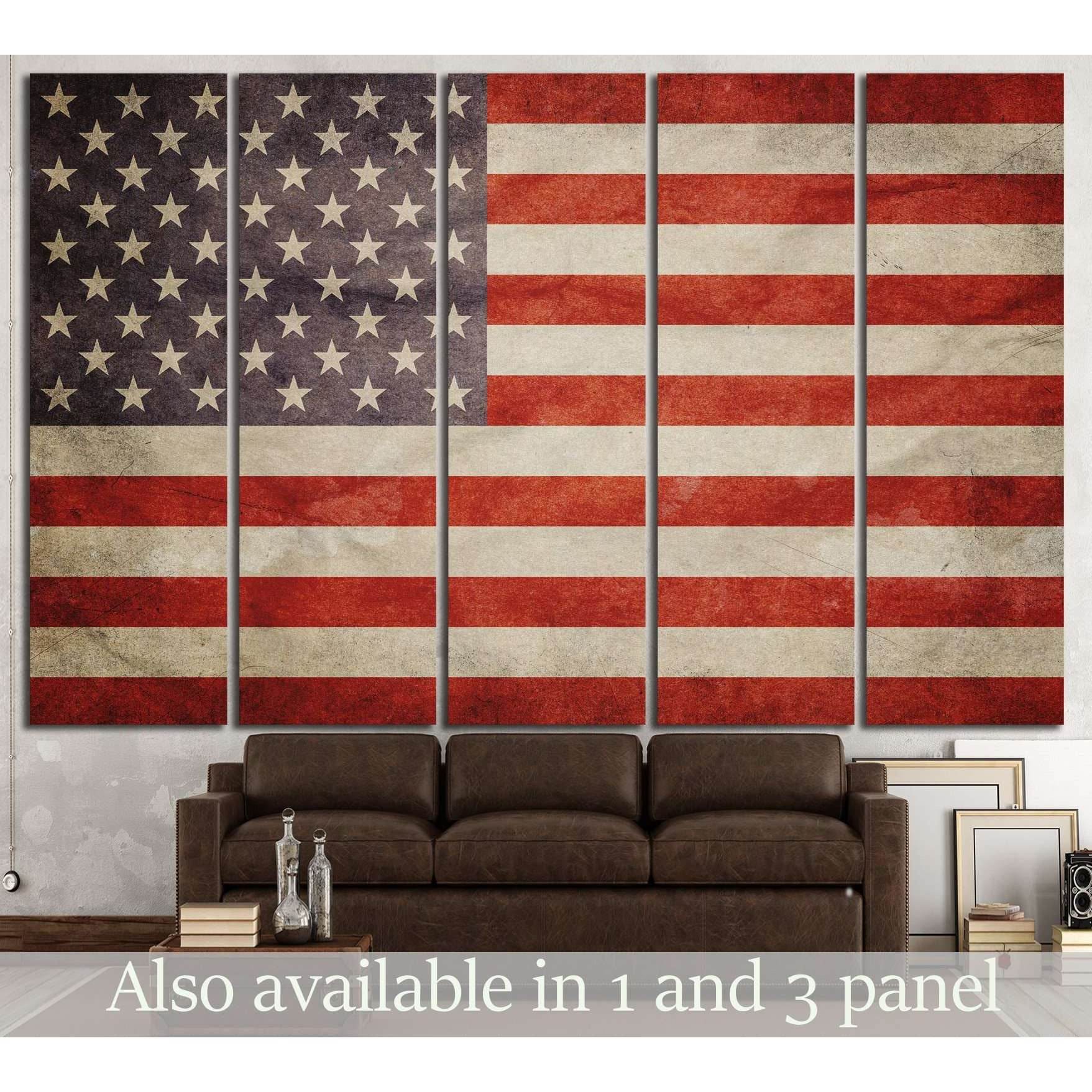 USA Flag №672 Ready to Hang Canvas Print