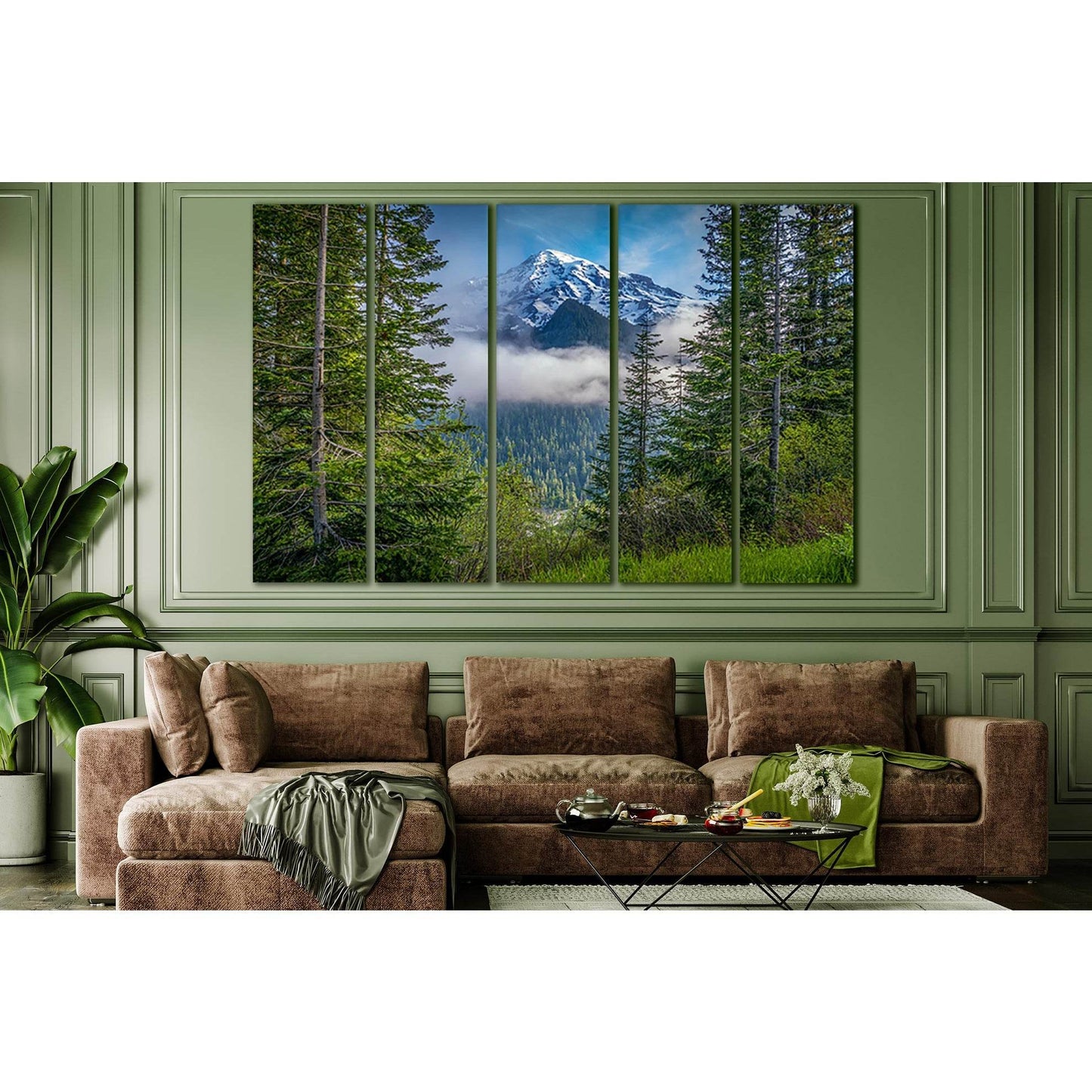 USA Mount Rainier National Park №SL1076 Ready to Hang Canvas Print - Zellart Canvas Prints 0new, ALL_Products, Trees Wall Art