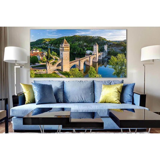 Valantrez Bridge France №SL1104 Ready to Hang Canvas Print - Zellart Canvas Prints 0new, ALL_Products, Bridges Wall Art