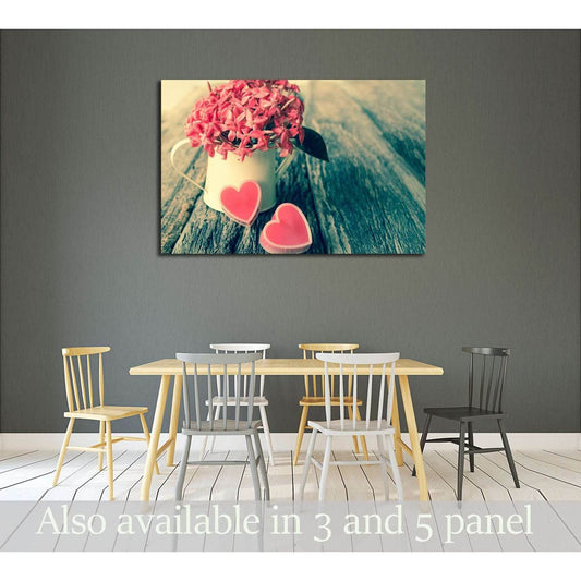 Valentines Day background with hearts and flower №2753 Ready to Hang Canvas Print - Zellart Canvas Prints ALL_Products, s-2753