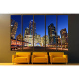 Vancouver city financial district at night, Vancouver, British Columbia, Canada №2049 Ready to Hang Canvas Print