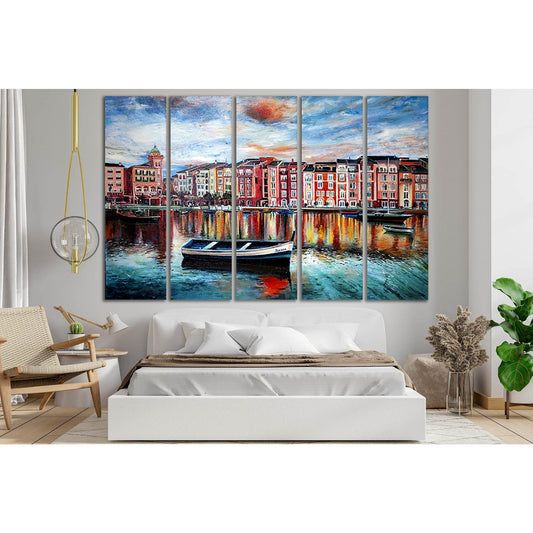 Venice The Sunset Oil Painting №SL593 Ready to Hang Canvas Print - Zellart Canvas Prints 0new, ALL_Products, Oil Painting Wall Art