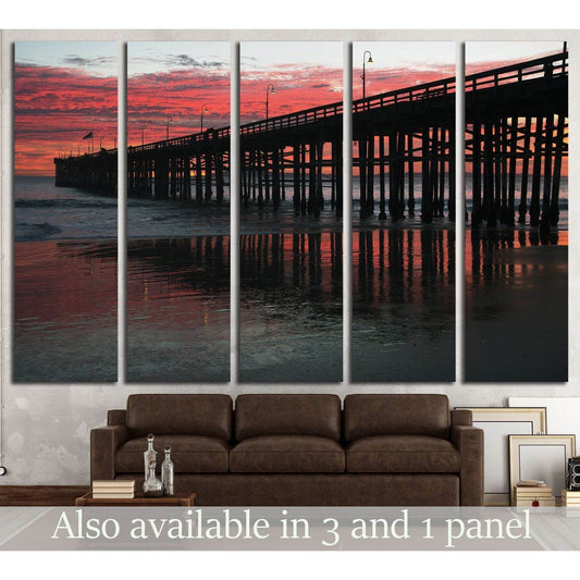 Ventura Pier at sunset, Ventura, California, USA №2052 Ready to Hang Canvas Print - Zellart Canvas Prints ALL_Products, s-2052
