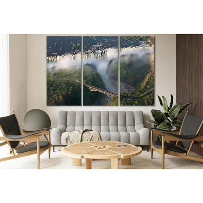 Victoria Falls Top View №SL476 Ready to Hang Canvas Print - Zellart Canvas Prints 0new, ALL_Products, Waterfall, Waterfall Wall Art