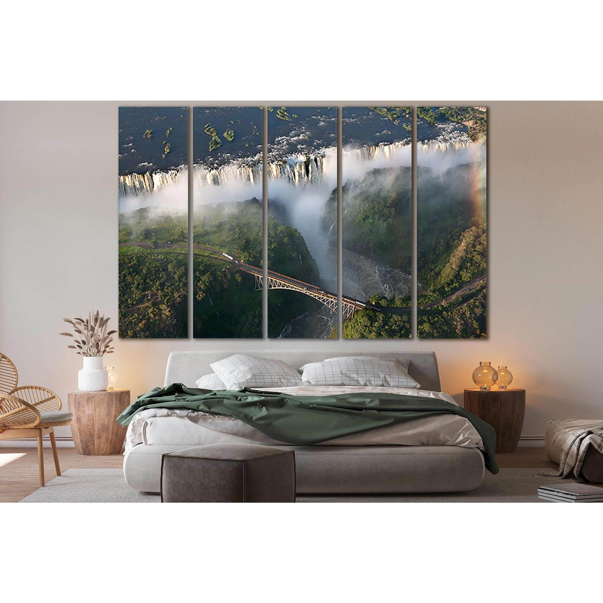 Victoria Falls Top View №SL476 Ready to Hang Canvas Print - Zellart Canvas Prints 0new, ALL_Products, Waterfall, Waterfall Wall Art