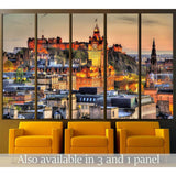 View from Calton Hill towards Edinburgh Castle - Scotland №1794 Ready to Hang Canvas Print