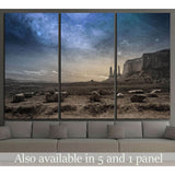 view of a rocky desert landscape at dusk №1311 Ready to Hang Canvas Print