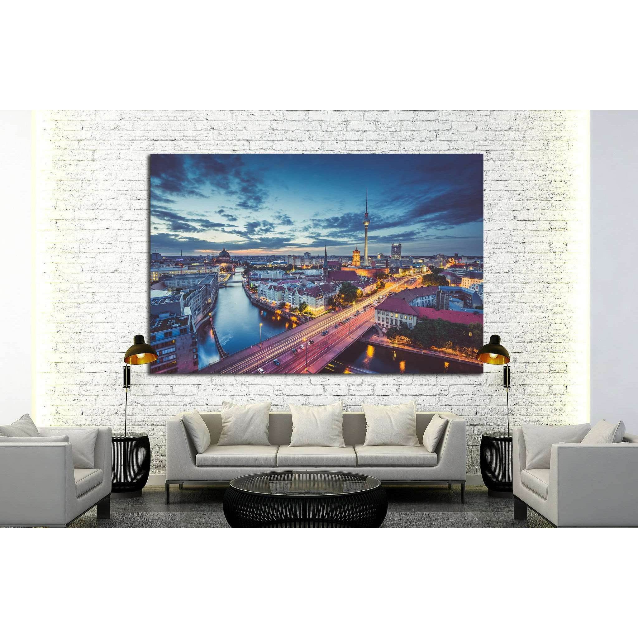 View of Berlin skyline, Germany №1186 Ready to Hang Canvas Print