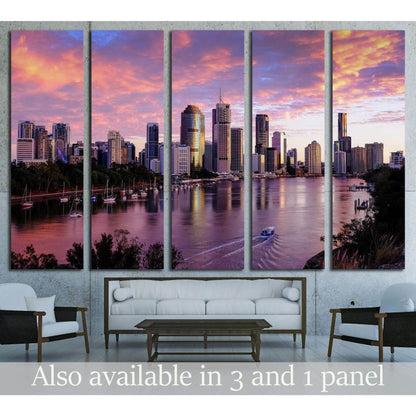 View of Brisbane City from Kangaroo Point cliffs №2329 Ready to Hang Canvas Print - Zellart Canvas Prints ALL_Products, s-2329