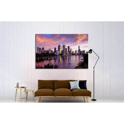 View of Brisbane City from Kangaroo Point cliffs №2329 Ready to Hang Canvas Print - Zellart Canvas Prints ALL_Products, s-2329