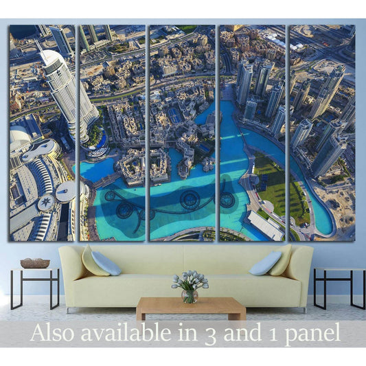 View of Dubai city from the top of a tower №1146 Ready to Hang Canvas Print - Zellart Canvas Prints ALL_Products, s-1146