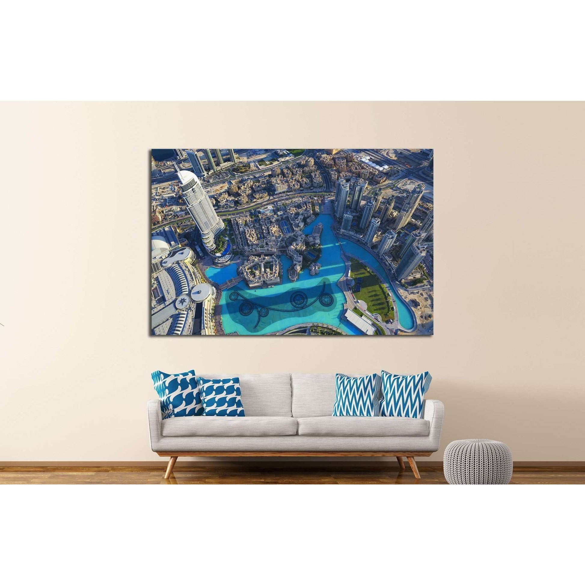 View of Dubai city from the top of a tower №1146 Ready to Hang Canvas Print - Zellart Canvas Prints ALL_Products, s-1146