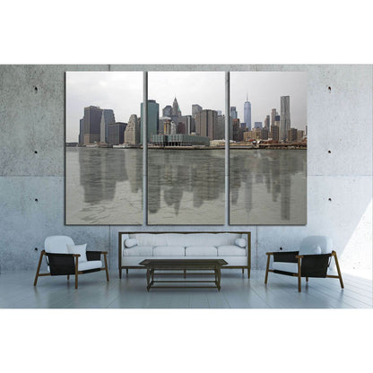 View of financial district in New York taken from the Hudson river №2710 Ready to Hang Canvas PrintCanvas art arrives ready to hang, with hanging accessories included and no additional framing required. Every canvas print is hand-crafted, made on-demand a