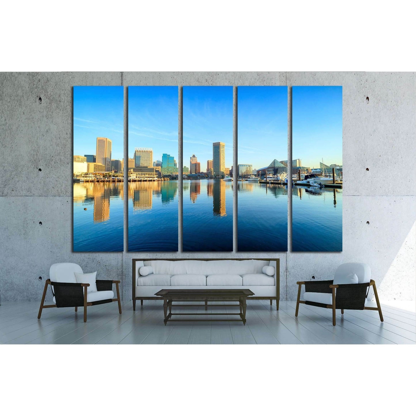 View of Inner Harbor area in downtown Baltimore Maryland USA №2186 Ready to Hang Canvas Print - Zellart Canvas Prints ALL_Products, s-2186