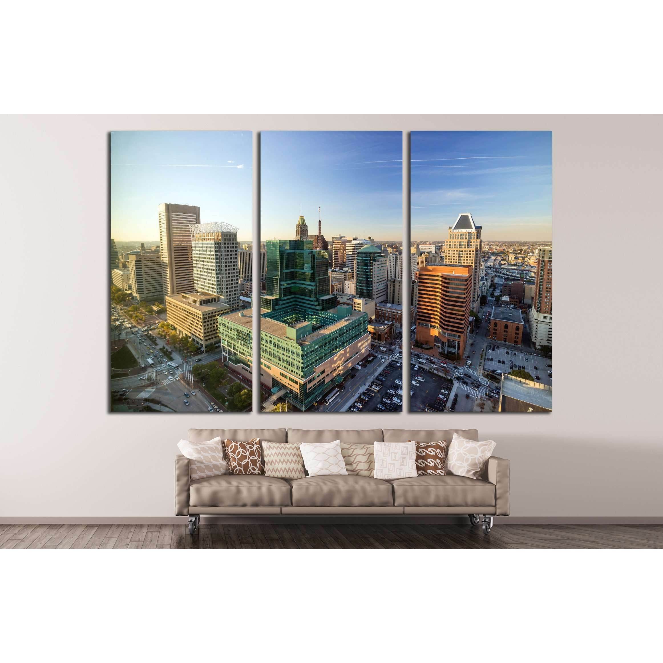 View of Inner Harbor area in downtown Baltimore Maryland USA №2191 Ready to Hang Canvas Print
