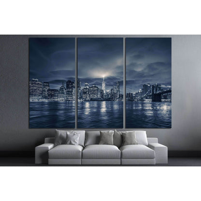 View of Manhattan at night, New York City №2997 Ready to Hang Canvas Print - Zellart Canvas Prints 0_NY_ART, ALL_Products, s-2997