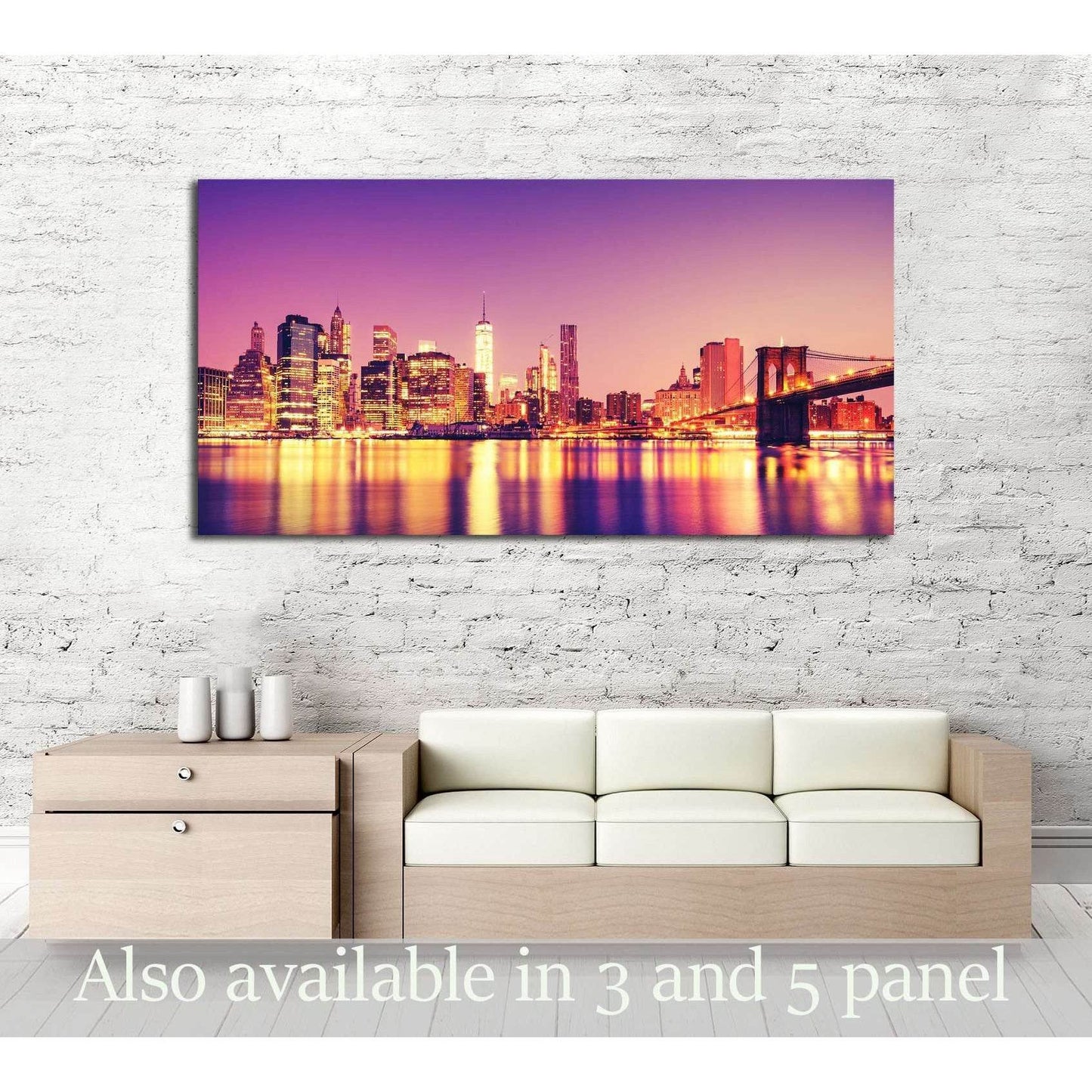View of Manhattan at sunset, New York City №2709 Ready to Hang Canvas Print - Zellart Canvas Prints 0_NY_ART, ALL_Products, s-2709