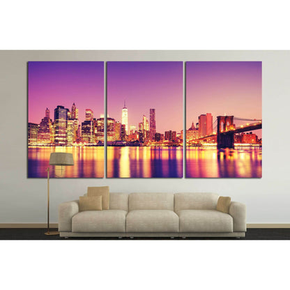 View of Manhattan at sunset, New York City №2709 Ready to Hang Canvas Print - Zellart Canvas Prints 0_NY_ART, ALL_Products, s-2709