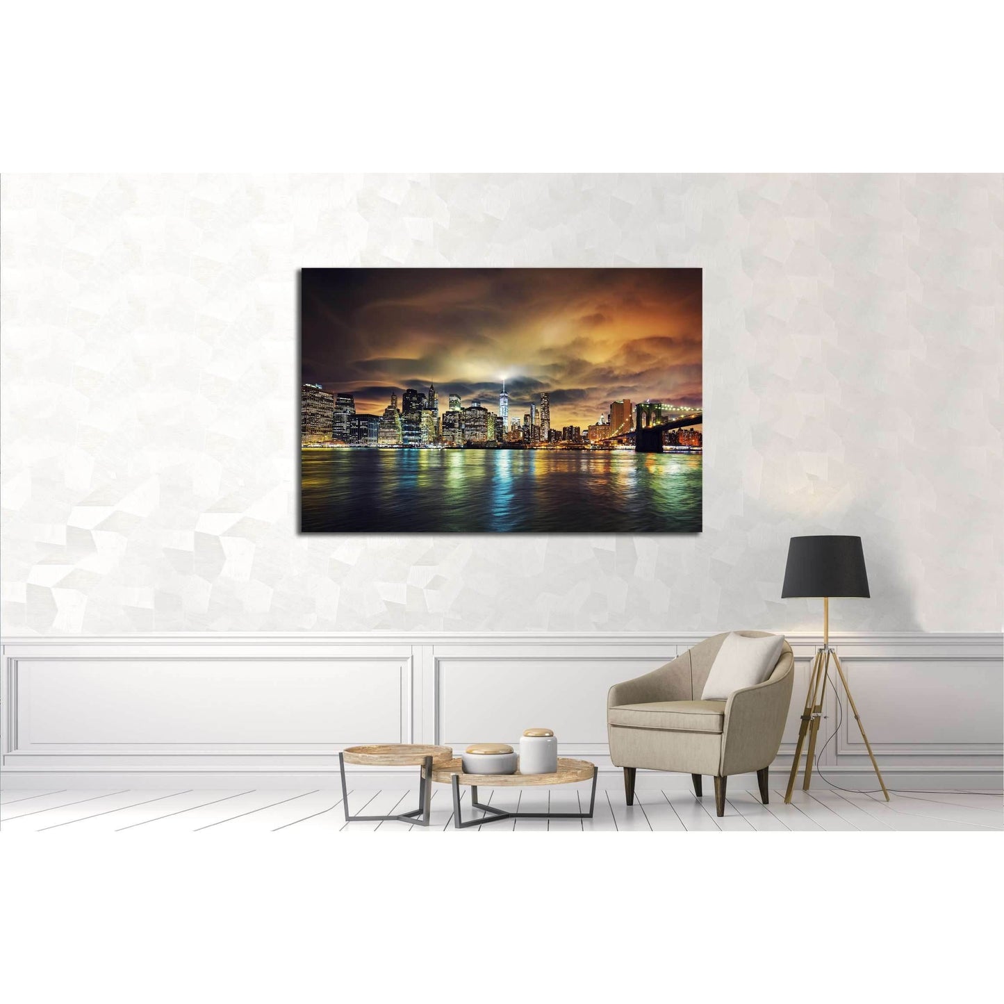 View of Manhattan at sunset, New York City №2993 Ready to Hang Canvas Print - Zellart Canvas Prints 0_NY_ART, ALL_Products, s-2993
