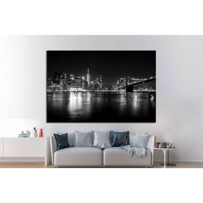 View of Manhattan from Brooklyn №1366 Ready to Hang Canvas Print - Zellart Canvas Prints 0_NY_ART, ALL_Products, s-1366
