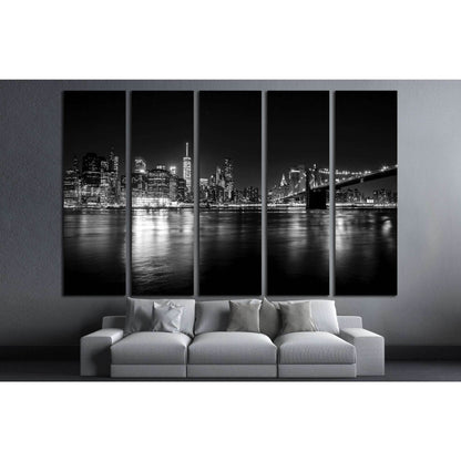 View of Manhattan from Brooklyn №1366 Ready to Hang Canvas Print - Zellart Canvas Prints 0_NY_ART, ALL_Products, s-1366