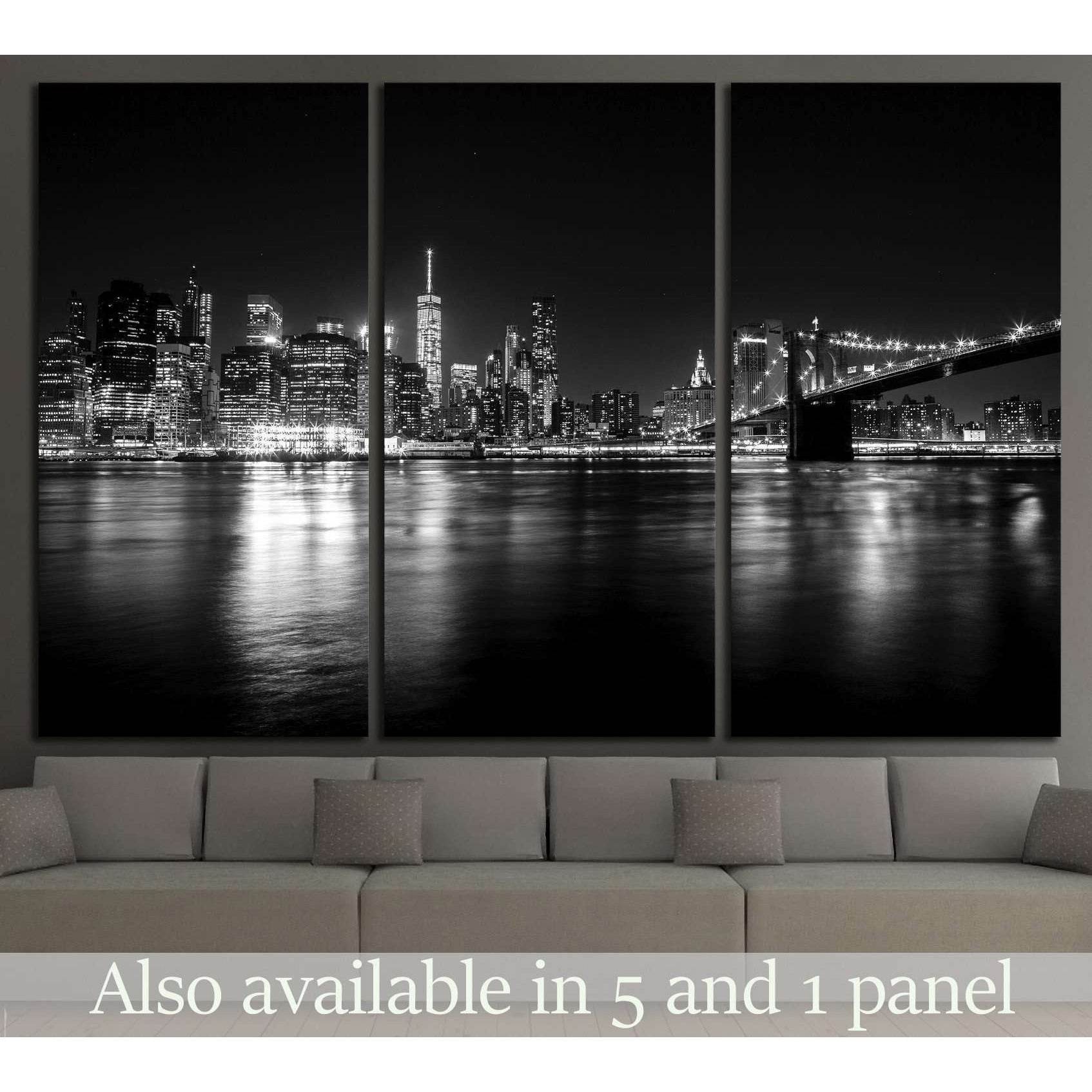 View of Manhattan from Brooklyn №1366 Ready to Hang Canvas Print - Zellart Canvas Prints 0_NY_ART, ALL_Products, s-1366
