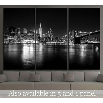 View of Manhattan from Brooklyn №1366 Ready to Hang Canvas Print - Zellart Canvas Prints 0_NY_ART, ALL_Products, s-1366