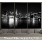 View of Manhattan from Brooklyn №1366 Ready to Hang Canvas Print