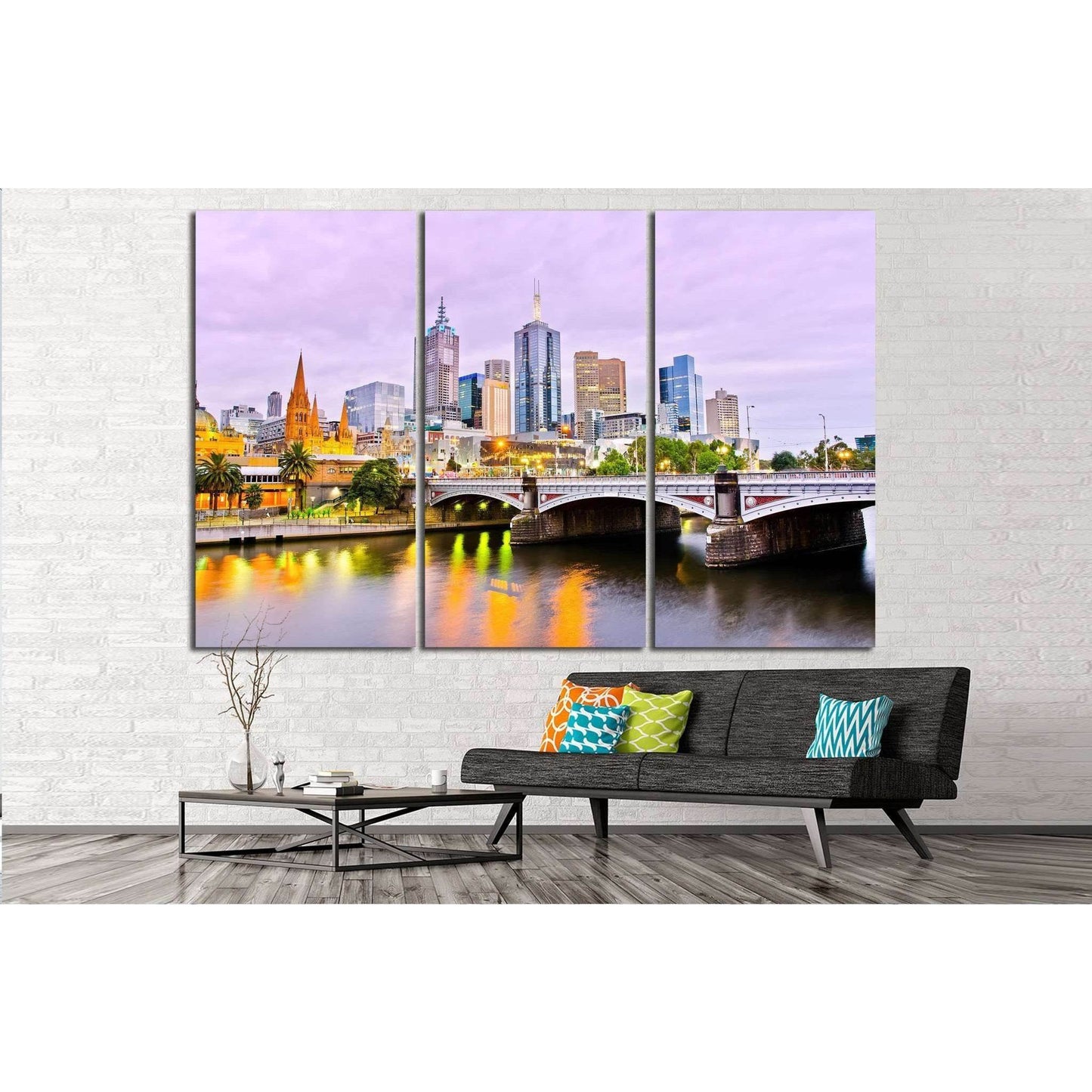 View of Melbourne skyline №800 Ready to Hang Canvas Print - Zellart Canvas Prints ALL_Products, s-800