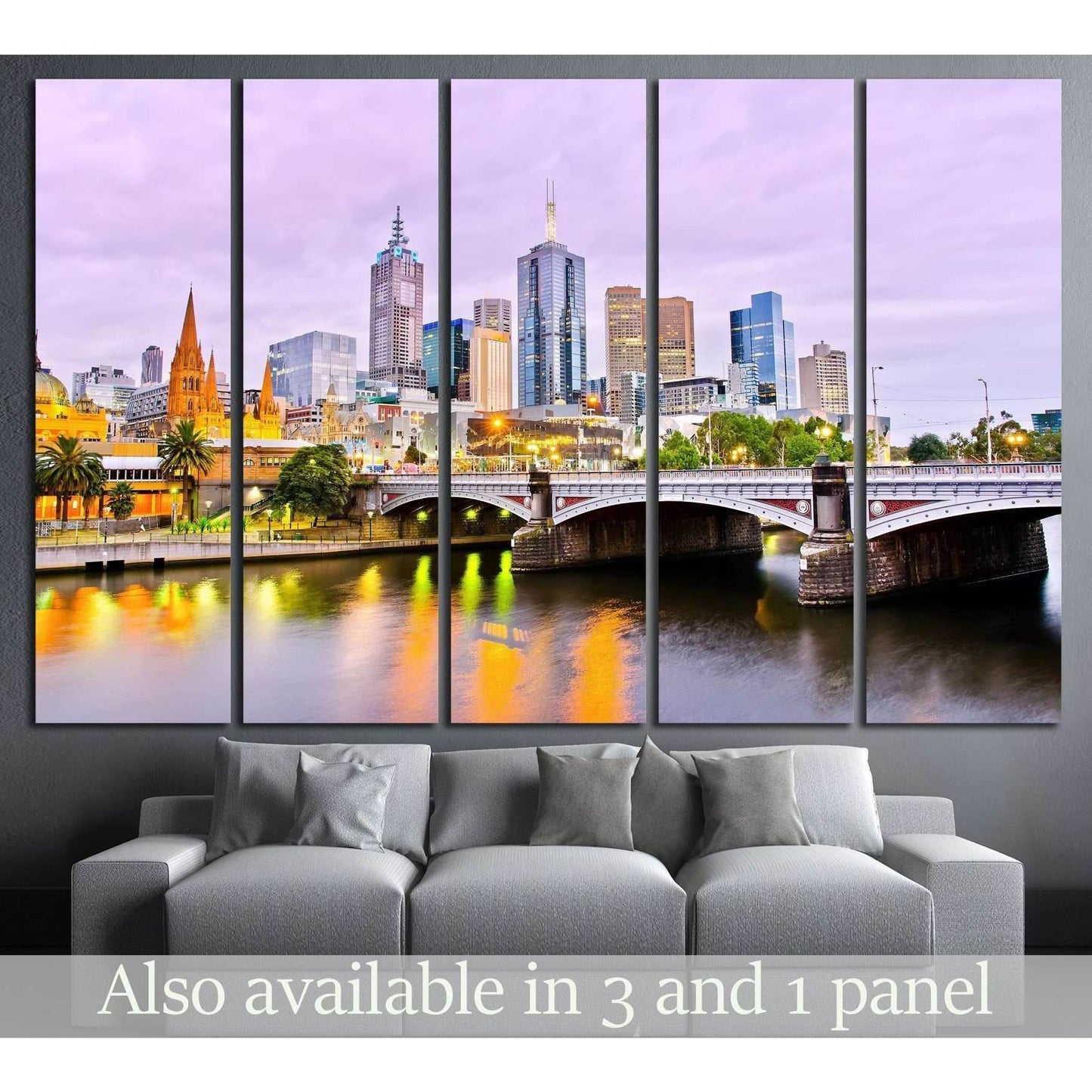 View of Melbourne skyline №800 Ready to Hang Canvas Print - Zellart Canvas Prints ALL_Products, s-800