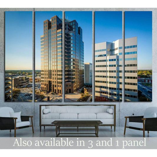 View of modern buildings in downtown Greensboro, North Carolina №1747 Ready to Hang Canvas Print - Zellart Canvas Prints ALL_Products, s-1747