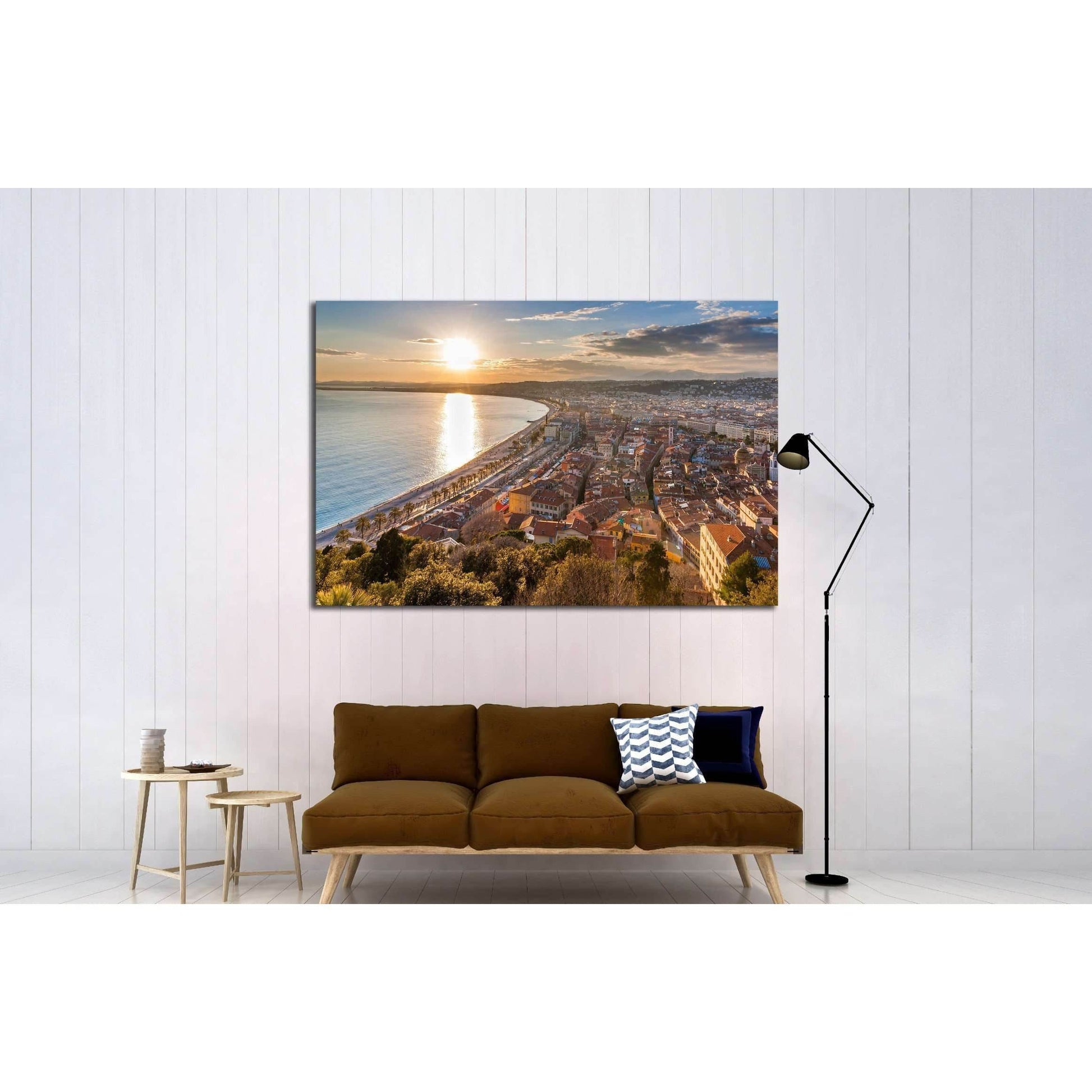 View of Nice city - Cote d'Azur - France №2259 Ready to Hang Canvas Print - Zellart Canvas Prints ALL_Products, s-2259