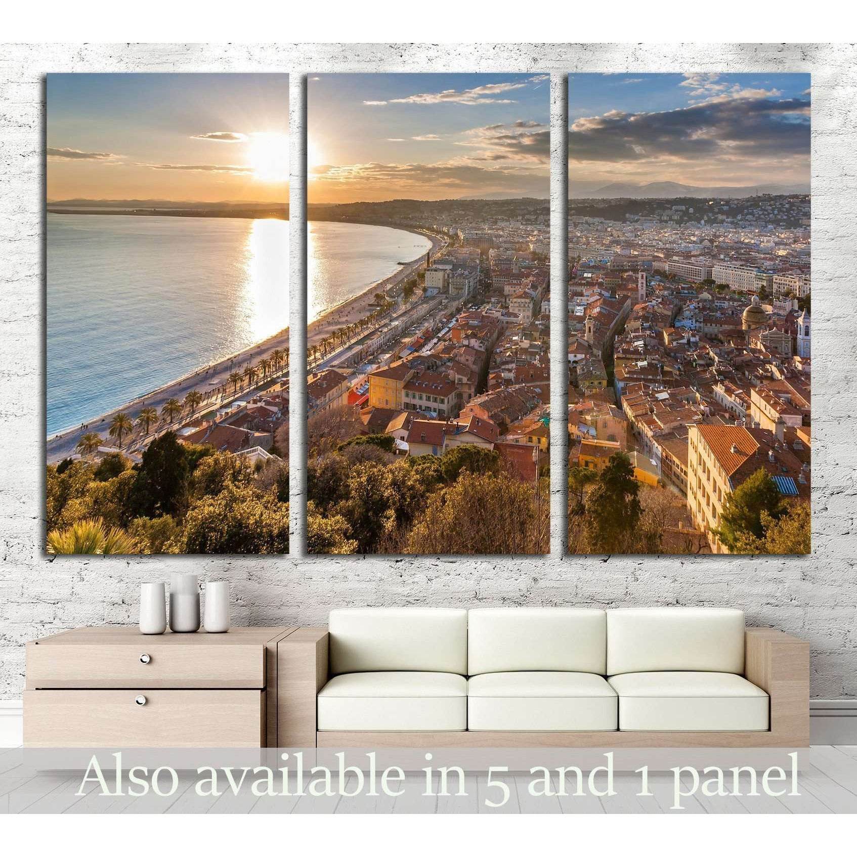 View of Nice city - Cote d'Azur - France №2259 Ready to Hang Canvas Print