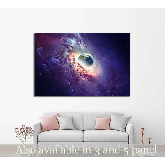 View of Pluto from Charon. Elements of this image furnished by NASA №2436 Ready to Hang Canvas Print - Zellart Canvas Prints ALL_Products, s-2436