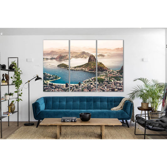 View Of Rio De Janeiro №SL86 Ready to Hang Canvas Print - Zellart Canvas Prints 0new, ALL_Products, Beach Ocean & Waves