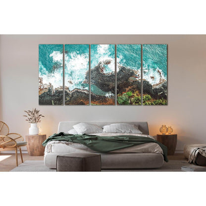 View Of Rocky Seashore №SL78 Ready to Hang Canvas Print - Zellart Canvas Prints 0new, ALL_Products, Beach Ocean & Waves