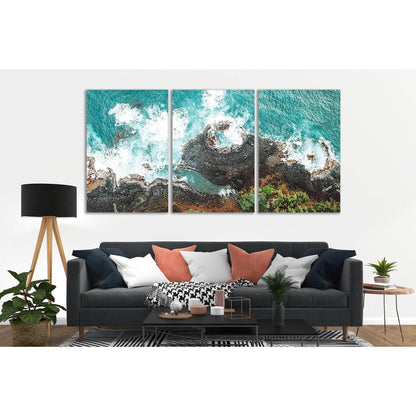 View Of Rocky Seashore №SL78 Ready to Hang Canvas Print - Zellart Canvas Prints 0new, ALL_Products, Beach Ocean & Waves