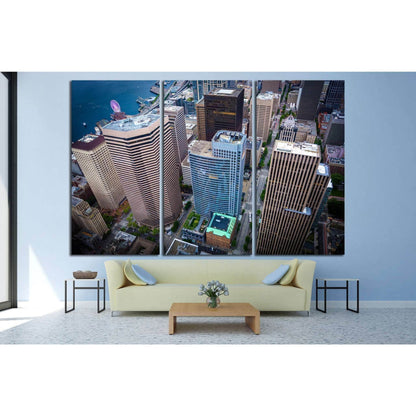 View of skyscrapers in downtown, in Seattle, Washington №1362 Ready to Hang Canvas Print - Zellart Canvas Prints ALL_Products, s-1362