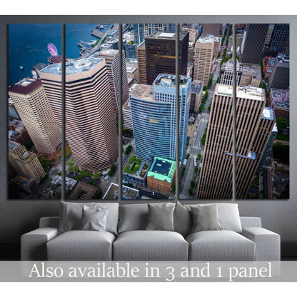 View of skyscrapers in downtown, in Seattle, Washington №1362 Ready to Hang Canvas Print - Zellart Canvas Prints ALL_Products, s-1362