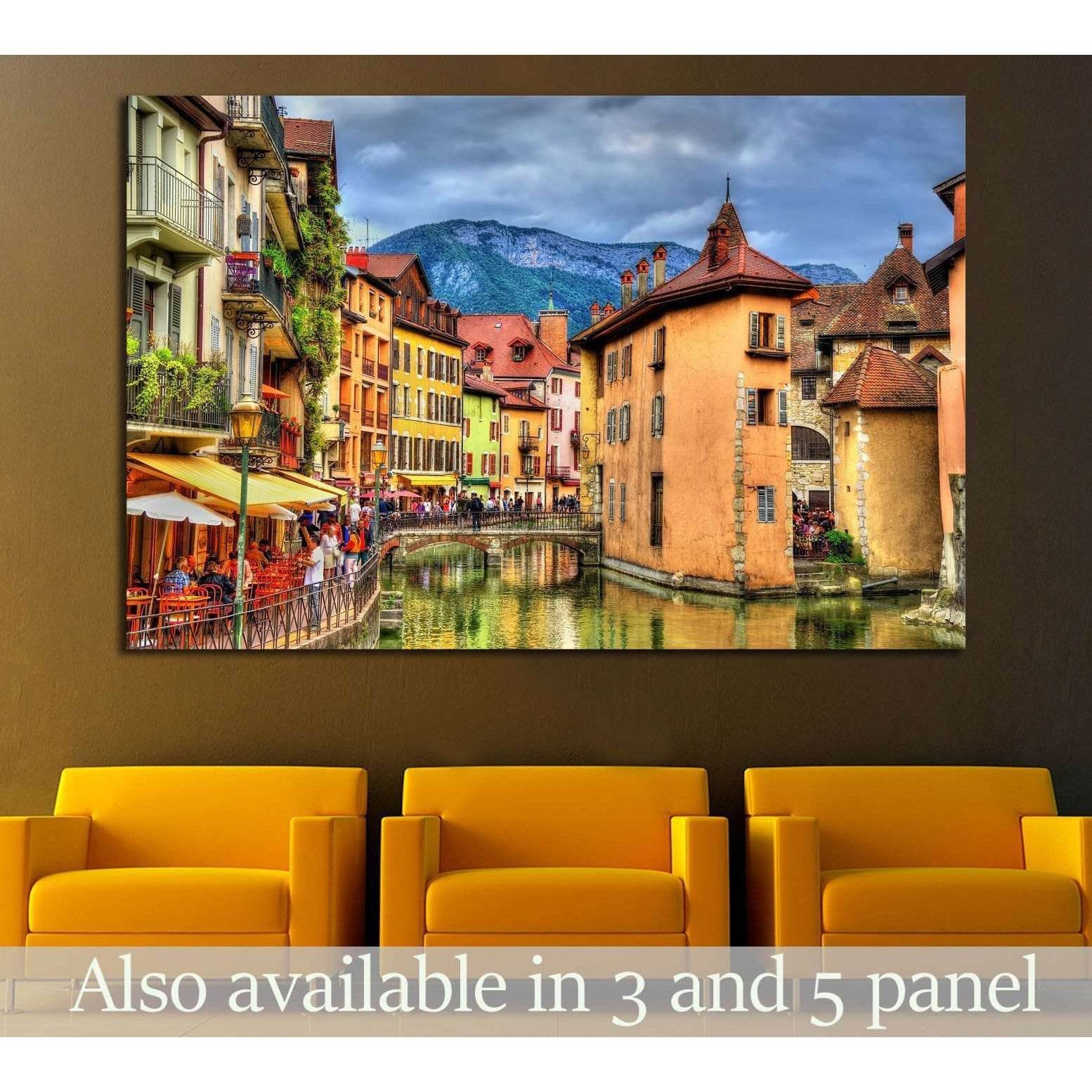 View of the old town of Annecy - France №1708 Ready to Hang Canvas Print - Zellart Canvas Prints ALL_Products, s-1708