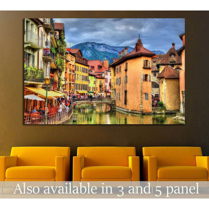 View of the old town of Annecy - France №1708 Ready to Hang Canvas Print - Zellart Canvas Prints ALL_Products, s-1708