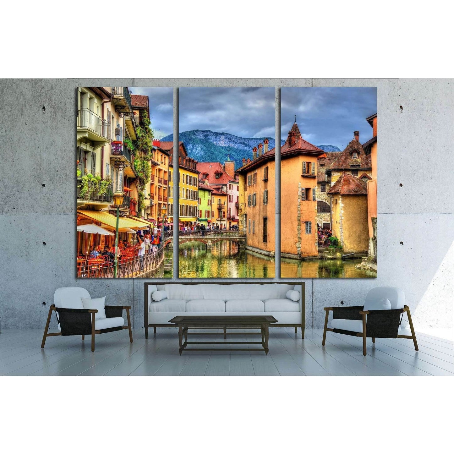 View of the old town of Annecy - France №1708 Ready to Hang Canvas Print - Zellart Canvas Prints ALL_Products, s-1708